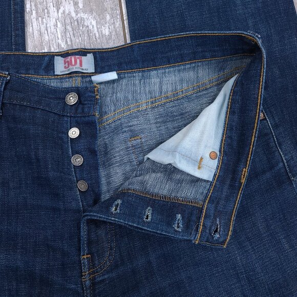 Levis Jeans Mens 34x30 Blue 501 XX Original Straight Leg Button Fly Denim Pants - Picture 7 of 10